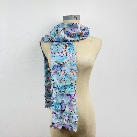 Chiffon Ruffle Multi Color Scarf - Picture 1 of 4